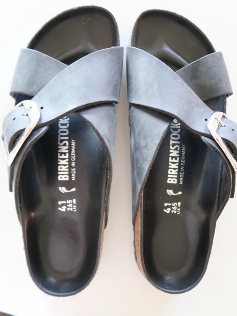 Birkenstock Siena Big Buckle Oiled Leather Sandal in Black